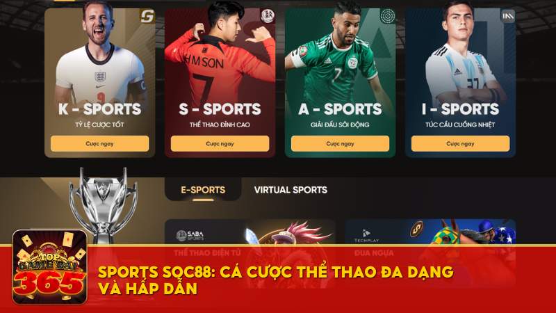 Sports SOC88: Cá cược thể thao đa dạng và hấp dẫn