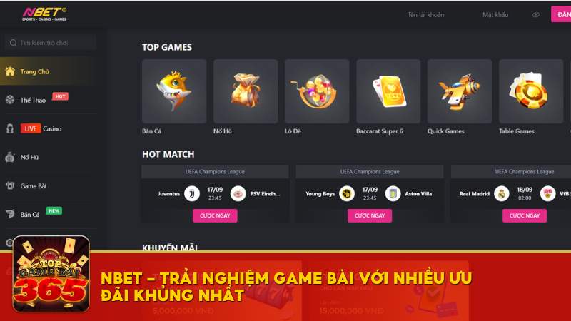 Nbet - Trải nghiệm game bài với nhiều ưu đãi khủng nhất