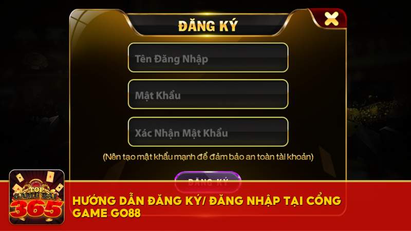 Hướng dẫn đăng ký/ đăng nhập trên cổng game Go88