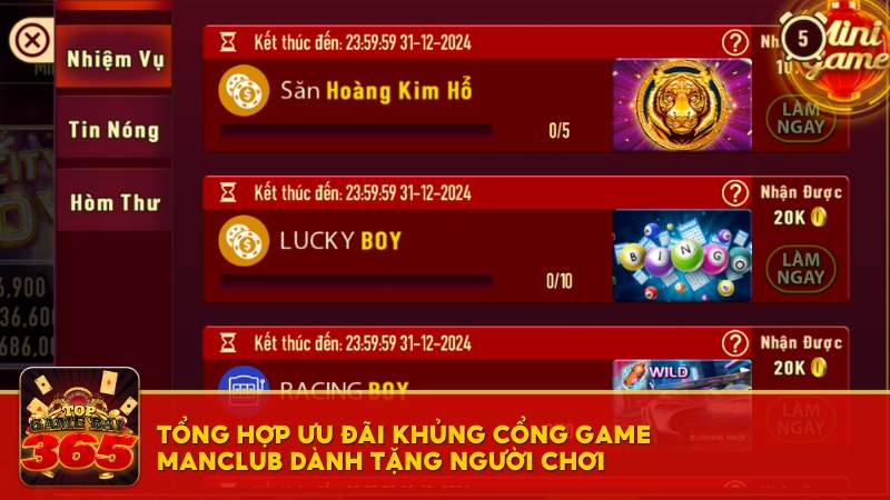 Tổng hợp ưu đãi khủng cổng game Manclub dành tặng người chơi