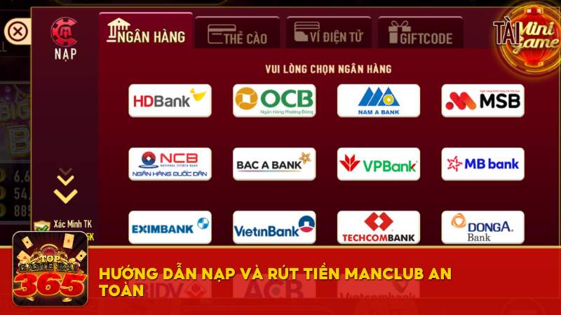 Hướng dẫn nạp và rút tiền Manclub an toàn