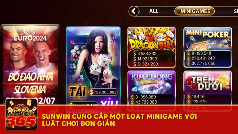 Sunwin cung cấp một loạt minigame với luật chơi đơn giản