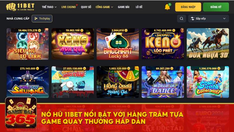 Nổ hũ 11bet nổi bật với hàng trăm tựa game quay thưởng hấp dẫn